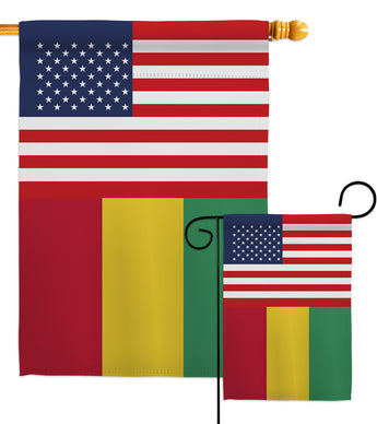 Guinea US Friendship - Nationality Flags of the World Vertical Impressions Decorative Flags HG140393 Made In USA