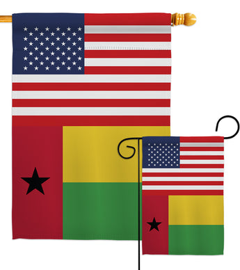 Guinea-Bissau US Friendship - Nationality Flags of the World Vertical Impressions Decorative Flags HG140394 Made In USA