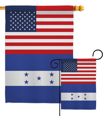 Honduras US Friendship - Nationality Flags of the World Vertical Impressions Decorative Flags HG140397 Made In USA