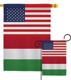 Hungary US Friendship - Nationality Flags of the World Vertical Impressions Decorative Flags HG140399 Made In USA