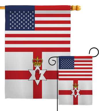 Ireland-Northern US Friendship - Nationality Flags of the World Vertical Impressions Decorative Flags HG140406 Made In USA