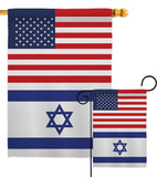 Israel US Friendship - Nationality Flags of the World Vertical Impressions Decorative Flags HG140410 Made In USA