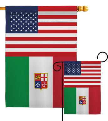 Italian Ensign US Friendship - Nationality Flags of the World Vertical Impressions Decorative Flags HG140413 Made In USA