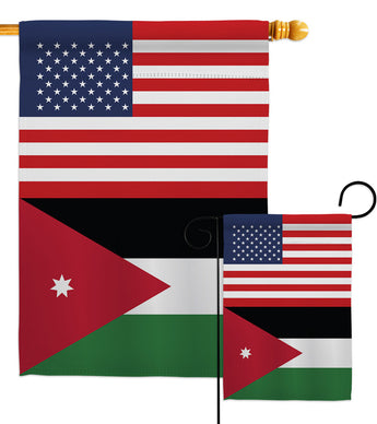 Jordan US Friendship - Nationality Flags of the World Vertical Impressions Decorative Flags HG140420 Made In USA