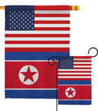 Korea North US Friendship - Nationality Flags of the World Vertical Impressions Decorative Flags HG140425 Made In USA