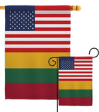 Lithuania US Friendship - Nationality Flags of the World Vertical Impressions Decorative Flags HG140436 Made In USA