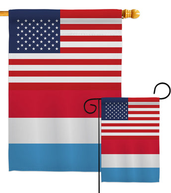 Luxembourg US Friendship - Nationality Flags of the World Vertical Impressions Decorative Flags HG140437 Made In USA
