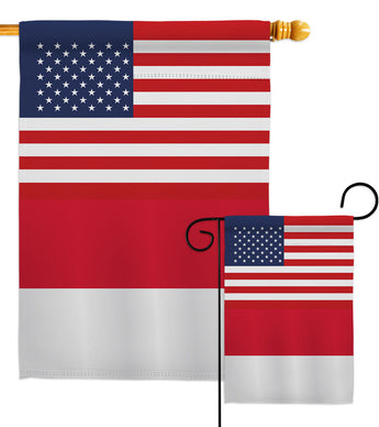 Monaco US Friendship - Nationality Flags of the World Vertical Impressions Decorative Flags HG140454 Made In USA