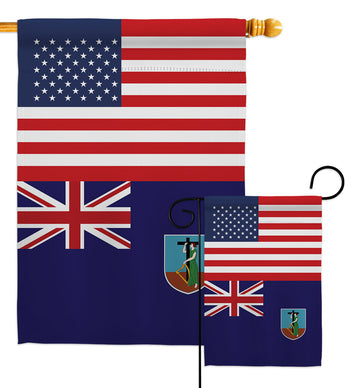 Montserrat US Friendship - Nationality Flags of the World Vertical Impressions Decorative Flags HG140456 Made In USA