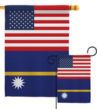 Nauru US Friendship - Nationality Flags of the World Vertical Impressions Decorative Flags HG140460 Made In USA