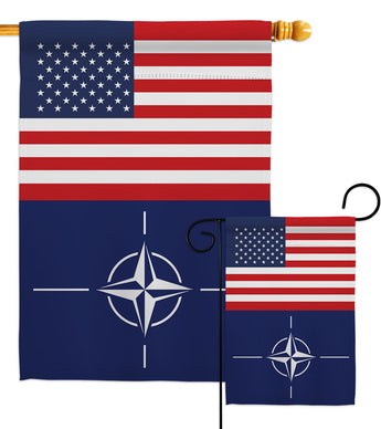 Nato US Friendship - Nationality Flags of the World Vertical Impressions Decorative Flags HG140461 Made In USA