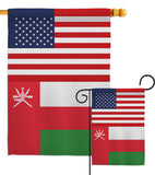 Oman US Friendship - Nationality Flags of the World Vertical Impressions Decorative Flags HG140474 Made In USA