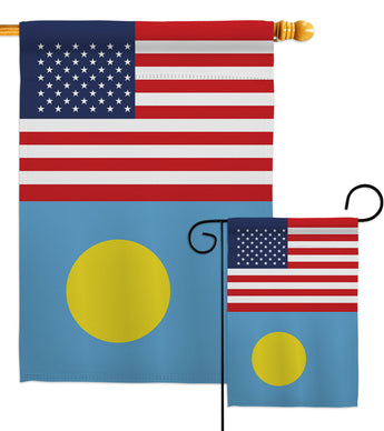 Palau US Friendship - Nationality Flags of the World Vertical Impressions Decorative Flags HG140477 Made In USA