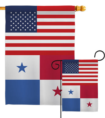 Panama US Friendship - Nationality Flags of the World Vertical Impressions Decorative Flags HG140479 Made In USA