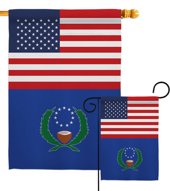 Pohnpei US Friendship - Nationality Flags of the World Vertical Impressions Decorative Flags HG140481 Made In USA