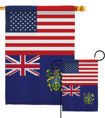 Pitcairn Islands US Friendship - Nationality Flags of the World Vertical Impressions Decorative Flags HG140485 Made In USA