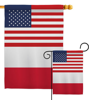 Poland US Friendship - Nationality Flags of the World Vertical Impressions Decorative Flags HG140486 Made In USA