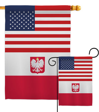 Poland w/Eagle US Friendship - Nationality Flags of the World Vertical Impressions Decorative Flags HG140487 Made In USA