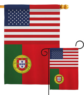 Portugal US Friendship - Nationality Flags of the World Vertical Impressions Decorative Flags HG140488 Made In USA