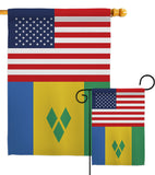 Saint Vincent US Friendship - Nationality Flags of the World Vertical Impressions Decorative Flags HG140497 Made In USA