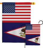 Samoa - American US Friendship - Nationality Flags of the World Vertical Impressions Decorative Flags HG140498 Made In USA