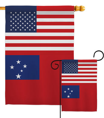 Samoa US Friendship - Nationality Flags of the World Vertical Impressions Decorative Flags HG140499 Made In USA