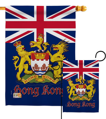 British Hong Kong - Nationality Flags of the World Vertical Impressions Decorative Flags HG140601 Made In USA