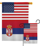 Serbia US Friendship - Nationality Flags of the World Vertical Impressions Decorative Flags HG140643 Made In USA