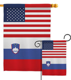 Slovenia US Friendship - Nationality Flags of the World Vertical Impressions Decorative Flags HG140648 Made In USA