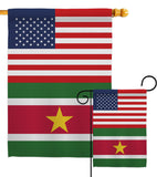 Suriname US Friendship - Nationality Flags of the World Vertical Impressions Decorative Flags HG140656 Made In USA