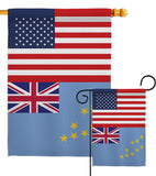 Tuvalu US Friendship - Nationality Flags of the World Vertical Impressions Decorative Flags HG140674 Made In USA