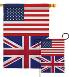 United Kingdom US Friendship - Nationality Flags of the World Vertical Impressions Decorative Flags HG140678 Made In USA