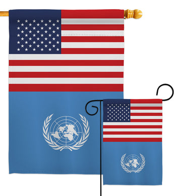 United Nations US Friendship - Nationality Flags of the World Vertical Impressions Decorative Flags HG140679 Made In USA