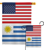 Uruguay US Friendship - Nationality Flags of the World Vertical Impressions Decorative Flags HG140680 Made In USA