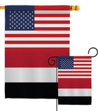 Yemen US Friendship - Nationality Flags of the World Vertical Impressions Decorative Flags HG140692 Made In USA