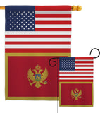 Montenegro US Friendship - Nationality Flags of the World Vertical Impressions Decorative Flags HG140697 Made In USA