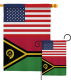 Vanuatu US Friendship - Nationality Flags of the World Vertical Impressions Decorative Flags HG140882 Made In USA