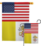 Vatican City US Friendship - Nationality Flags of the World Vertical Impressions Decorative Flags HG140883 Made In USA