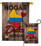 Country Colombia Hogar Dulce Hogar - Nationality Flags of the World Vertical Impressions Decorative Flags HG191164 Made In USA