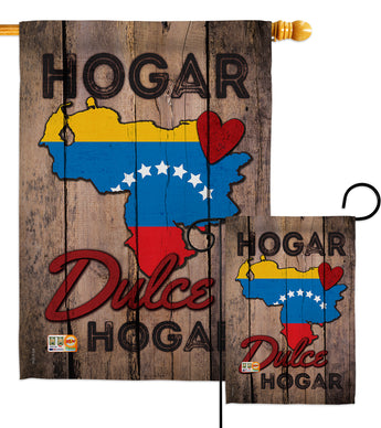 Country Venezuela Hogar Dulce Hogar - Nationality Flags of the World Vertical Impressions Decorative Flags HG191168 Made In USA