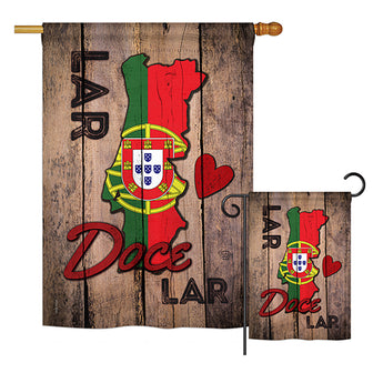 Country Porugal Lar Doce Lar - Nationality Flags of the World Vertical Impressions Decorative Flags HG192028 Printed In USA
