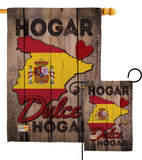 Country Spain Hogar Dulce Hogar - Nationality Flags of the World Vertical Impressions Decorative Flags HG192029 Made In USA