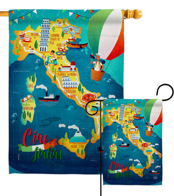 Italiano Fun - Nationality Flags of the World Vertical Impressions Decorative Flags HG192519 Made In USA