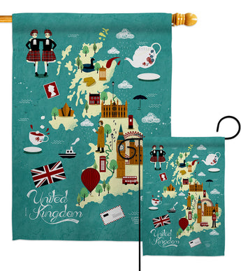 British Fun - Nationality Flags of the World Vertical Impressions Decorative Flags HG192527 Made In USA