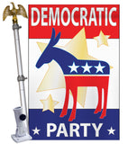 Democratic Party - Nationality Flags of the World Vertical Applique Decorative Flags HG108024