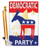 Democratic Party - Nationality Flags of the World Vertical Applique Decorative Flags HG108024