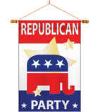 Republican Party - Nationality Flags of the World Vertical Applique Decorative Flags HG108025