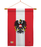 Austria - Nationality Flags of the World Vertical Impressions Decorative Flags HG108119 Made In USA