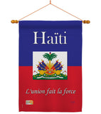Haiti - Nationality Flags of the World Vertical Impressions Decorative Flags HG108167 Made In USA