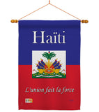 Haiti - Nationality Flags of the World Vertical Impressions Decorative Flags HG108167 Made In USA